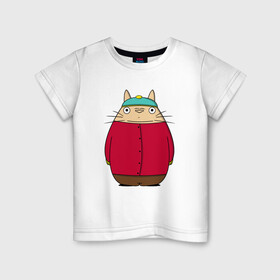 Детская футболка хлопок с принтом Totoro Cartman в Тюмени, 100% хлопок | круглый вырез горловины, полуприлегающий силуэт, длина до линии бедер | ghibli | japan | nature | neigbor | neighbour | totoro | анимация | аниме | гибли | друг | животные | лес | милый | мир | миядзаки | мой сосед тоторо | мульт | мультфильм | природа | сосед | тоторо | хаяо | хранитель | япония