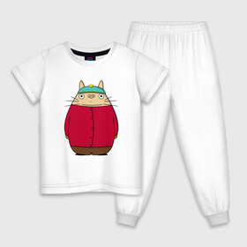 Детская пижама хлопок с принтом Totoro Cartman в Тюмени, 100% хлопок |  брюки и футболка прямого кроя, без карманов, на брюках мягкая резинка на поясе и по низу штанин
 | ghibli | japan | nature | neigbor | neighbour | totoro | анимация | аниме | гибли | друг | животные | лес | милый | мир | миядзаки | мой сосед тоторо | мульт | мультфильм | природа | сосед | тоторо | хаяо | хранитель | япония