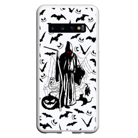 Чехол для Samsung Galaxy S10 с принтом Хэллоуин, Grim Reaper в Тюмени, Силикон | Область печати: задняя сторона чехла, без боковых панелей | Тематика изображения на принте: bat | death | ghost | halloween | horror | spiderweb | вампиры | летучая мышь | летучие мыши | нечистая сила | нечисть | пауки | паутина | привидение | призрак | страшный | тыква | тьма | хеллоуин | хоррор | хэллоуин