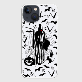 Чехол для iPhone 13 mini с принтом Хэллоуин, Grim Reaper в Тюмени,  |  | bat | death | ghost | halloween | horror | spiderweb | вампиры | летучая мышь | летучие мыши | нечистая сила | нечисть | пауки | паутина | привидение | призрак | страшный | тыква | тьма | хеллоуин | хоррор | хэллоуин