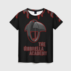 Женская футболка 3D с принтом The Umbrella Academy | Академи в Тюмени, 100% полиэфир ( синтетическое хлопкоподобное полотно) | прямой крой, круглый вырез горловины, длина до линии бедер | dark horse comics | the umbrella academy | umbrella | академия амбрелла | комикс | комильфо