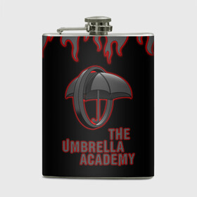 Фляга с принтом The Umbrella Academy | Академи в Тюмени, металлический корпус | емкость 0,22 л, размер 125 х 94 мм. Виниловая наклейка запечатывается полностью | Тематика изображения на принте: dark horse comics | the umbrella academy | umbrella | академия амбрелла | комикс | комильфо