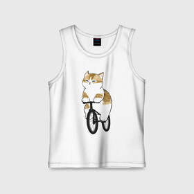 Детская майка хлопок с принтом Котик на велосипеде в Тюмени,  |  | арт | велосипед | ветер | кот | котёнок | кошка | милая кошка | милый кот | милый котёнок | отдых | отдыхает | пончик | рисунок