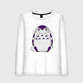 Женский лонгслив хлопок с принтом Totoro Frieza в Тюмени, 100% хлопок |  | dragon ball | frieza | ghibli | japan | nature | neigbor | totoro | анимация | аниме | гибли | друг | животные | лес | манга | милый | миядзаки | мой сосед тоторо | мульт | мультфильм | природа | сосед | торияма | тоторо | фриза