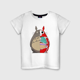 Детская футболка хлопок с принтом Totoro Inside в Тюмени, 100% хлопок | круглый вырез горловины, полуприлегающий силуэт, длина до линии бедер | ghibli | japan | nature | neigbor | neighbour | totoro | анимация | аниме | гибли | друг | животные | лес | милый | мир | миядзаки | мой сосед тоторо | мульт | мультфильм | природа | сосед | тоторо | хаяо | хранитель | япония