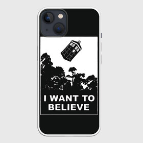 Чехол для iPhone 13 с принтом Я хочу верить в Тюмени,  |  | doctor who | i want to believe | serial | доктор кто | путешествия во времени | секретные материалы | сериал | сериалы | фантастика