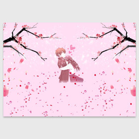 Поздравительная открытка с принтом Аниме Объятия Любовь Пара в Тюмени, 100% бумага | плотность бумаги 280 г/м2, матовая, на обратной стороне линовка и место для марки
 | anime | japan | love | аниме | анимэ | знак | любовь | манги | обнимашки | пара | парные | персонаж | сакура | саске | сердечки | сердце | цветы | япония