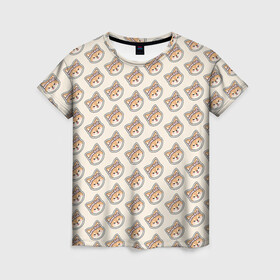 Женская футболка 3D с принтом Тарумару в Тюмени, 100% полиэфир ( синтетическое хлопкоподобное полотно) | прямой крой, круглый вырез горловины, длина до линии бедер | genshin impact | taroumaru | арт | инадзума | пёс | рисунок | сиба ину | собака | тарумару