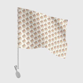 Флаг для автомобиля с принтом Тарумару в Тюмени, 100% полиэстер | Размер: 30*21 см | Тематика изображения на принте: genshin impact | taroumaru | арт | инадзума | пёс | рисунок | сиба ину | собака | тарумару