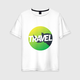 Женская футболка хлопок Oversize с принтом Путешествие в Тюмени, 100% хлопок | свободный крой, круглый ворот, спущенный рукав, длина до линии бедер
 | travel турист путешественник носорог африка градиент