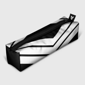 Пенал школьный 3D с принтом Три полоски в Тюмени, 100% полиэстер | плотная ткань, застежка на молнии | геометрия | линии | минимализм | полосы | три полоски | черно белое