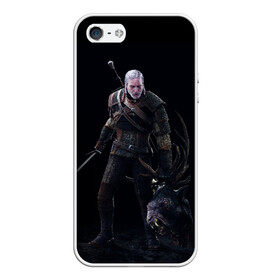 Чехол для iPhone 5/5S матовый с принтом The Witcher в Тюмени, Силикон | Область печати: задняя сторона чехла, без боковых панелей | geralt | the witcher | wild hunt | witcher 3 | ведьмак | ведьмак 3 | геральт | дикая охота