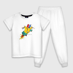 Детская пижама хлопок с принтом Летающая рука в Тюмени, 100% хлопок |  брюки и футболка прямого кроя, без карманов, на брюках мягкая резинка на поясе и по низу штанин
 | детские картинки | детский рисунок | игрушка | пальцы | полет | ракета | рука