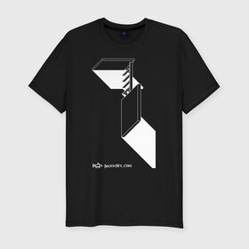Мужская футболка хлопок Slim с принтом Архитектон 1Б в Тюмени, 92% хлопок, 8% лайкра | приталенный силуэт, круглый вырез ворота, длина до линии бедра, короткий рукав | архитектон | архитектура | геометрия | конструкция | тени