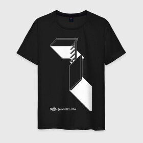 Мужская футболка хлопок с принтом Архитектон 1Б в Тюмени, 100% хлопок | прямой крой, круглый вырез горловины, длина до линии бедер, слегка спущенное плечо. | архитектон | архитектура | геометрия | конструкция | тени