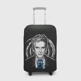 Чехол для чемодана 3D с принтом Питер Капальди в Тюмени, 86% полиэфир, 14% спандекс | двустороннее нанесение принта, прорези для ручек и колес | doctor who | serial | доктор кто | путешествия во времени | сериал | сериалы | фантастика