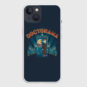 Чехол для iPhone 13 с принтом Doctorama в Тюмени,  |  | doctor who | futurama | serial | доктор кто | путешествия во времени | сериал | сериалы | фантастика | футурама