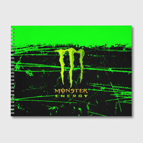 Альбом для рисования с принтом MONSTER ENERGY NEON LOGO в Тюмени, 100% бумага
 | матовая бумага, плотность 200 мг. | Тематика изображения на принте: monster | monster energy | монстер | монстер енерджи | монстер енэрджи | монстер энерджи | неон | энергетик | энергетический напиток