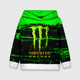 Детская толстовка 3D с принтом MONSTER ENERGY NEON LOGO в Тюмени, 100% полиэстер | двухслойный капюшон со шнурком для регулировки, мягкие манжеты на рукавах и по низу толстовки, спереди карман-кенгуру с мягким внутренним слоем | Тематика изображения на принте: monster | monster energy | монстер | монстер енерджи | монстер енэрджи | монстер энерджи | неон | энергетик | энергетический напиток