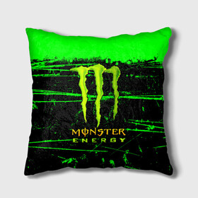 Подушка 3D с принтом MONSTER ENERGY NEON LOGO в Тюмени, наволочка – 100% полиэстер, наполнитель – холлофайбер (легкий наполнитель, не вызывает аллергию). | состоит из подушки и наволочки. Наволочка на молнии, легко снимается для стирки | monster | monster energy | монстер | монстер енерджи | монстер енэрджи | монстер энерджи | неон | энергетик | энергетический напиток