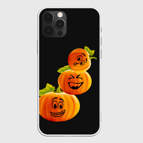 Чехол для iPhone 12 Pro с принтом Хэллоуин смешные тыквы в Тюмени, силикон | область печати: задняя сторона чехла, без боковых панелей | день всех святых | забавные рожицы | карнавал | праздник | смешные | тыквы | хэллоуин