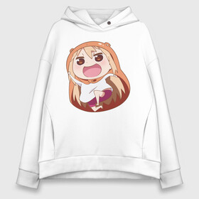 Женское худи Oversize хлопок с принтом Umaru в Тюмени, френч-терри — 70% хлопок, 30% полиэстер. Мягкий теплый начес внутри —100% хлопок | боковые карманы, эластичные манжеты и нижняя кромка, капюшон на магнитной кнопке | anime | himouto umaru chan | umaru | umaru chan | аниме | аниме сереал | двуличная сестрёнка умару | мульт  фильм | мультсериал | умару | умару дома | умару чан