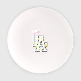 Тарелка с принтом LA Sticker в Тюмени, фарфор | диаметр - 210 мм
диаметр для нанесения принта - 120 мм | la | америка | иллюстрация | лос анджелес | стикеры