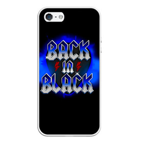 Чехол для iPhone 5/5S матовый с принтом BACK in BLACK AC/DC в Тюмени, Силикон | Область печати: задняя сторона чехла, без боковых панелей | ac dc | acdc | acdc ас дс | angus | back in black | highway to hell | mckinnon | you | австралийская | ангус янг | ас дс | асдс | блюз | в форме | гитара | группа | крис слэйд | метал | молния | музыка | певец | рок | рок н ролл | стиви янг