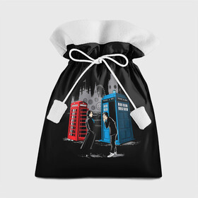 Подарочный 3D мешок с принтом Шерлок х Доктор в Тюмени, 100% полиэстер | Размер: 29*39 см | doctor who | serial | sherlock | доктор кто | путешествия во времени | сериал | сериалы | фантастика | шерлок