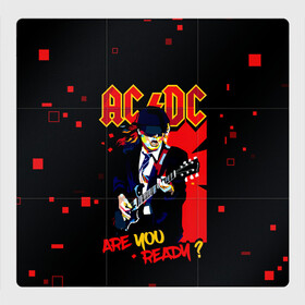 Магнитный плакат 3Х3 с принтом ARE YOU REDY? AC/DC в Тюмени, Полимерный материал с магнитным слоем | 9 деталей размером 9*9 см | ac dc | acdc | acdc ас дс | angus | back in black | highway to hell | mckinnon | you | австралийская | ангус янг | ас дс | асдс | блюз | в форме | гитара | группа | крис слэйд | метал | молния | музыка | певец | рок | рок н ролл | стиви янг