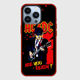 Чехол для iPhone 13 Pro с принтом ARE YOU REDY AC DC в Тюмени,  |  | ac dc | acdc | acdc ас дс | angus | back in black | highway to hell | mckinnon | you | австралийская | ангус янг | ас дс | асдс | блюз | в форме | гитара | группа | крис слэйд | метал | молния | музыка | певец | рок | рок н ролл | стиви янг