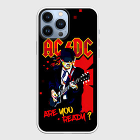 Чехол для iPhone 13 Pro Max с принтом ARE YOU REDY AC DC в Тюмени,  |  | ac dc | acdc | acdc ас дс | angus | back in black | highway to hell | mckinnon | you | австралийская | ангус янг | ас дс | асдс | блюз | в форме | гитара | группа | крис слэйд | метал | молния | музыка | певец | рок | рок н ролл | стиви янг