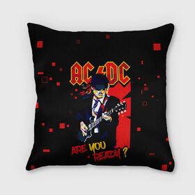 Подушка 3D с принтом ARE YOU REDY? AC/DC в Тюмени, наволочка – 100% полиэстер, наполнитель – холлофайбер (легкий наполнитель, не вызывает аллергию). | состоит из подушки и наволочки. Наволочка на молнии, легко снимается для стирки | ac dc | acdc | acdc ас дс | angus | back in black | highway to hell | mckinnon | you | австралийская | ангус янг | ас дс | асдс | блюз | в форме | гитара | группа | крис слэйд | метал | молния | музыка | певец | рок | рок н ролл | стиви янг