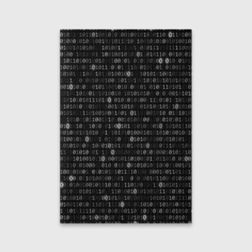 Обложка для паспорта матовая кожа с принтом Бинарный код в Тюмени, натуральная матовая кожа | размер 19,3 х 13,7 см; прозрачные пластиковые крепления | matrix | бинарный код | единица | единицы | матрица | нули | нули и единицы | нуль