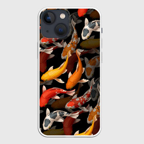 Чехол для iPhone 13 mini с принтом Карпы кои | Японские карпы в Тюмени,  |  | восточные карпы | восточные рыбки | западные карпы | западные рыбы | карпы | карпы кои | кои | морские жители | рыбы | рыбы паттерн | японские карпы | японские кои