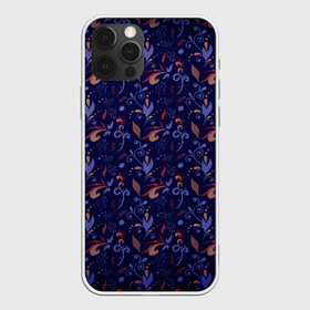Чехол для iPhone 12 Pro с принтом Абстрактный растительный узор в Тюмени, силикон | область печати: задняя сторона чехла, без боковых панелей | абстракция | дудл | дудлинг | дудлы | завитки | завитушки | орнамент | растительный | узор | узорчик | хохлома | цветочный
