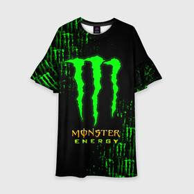 Детское платье 3D с принтом MONSTER ENERGY NEON | МОНСТЕР в Тюмени, 100% полиэстер | прямой силуэт, чуть расширенный к низу. Круглая горловина, на рукавах — воланы | monster | monster energy | монстер | монстер енерджи | монстер енэрджи | монстер энерджи | неон | энергетик | энергетический напиток