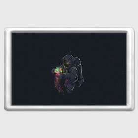Магнит 45*70 с принтом Космическая медуза в Тюмени, Пластик | Размер: 78*52 мм; Размер печати: 70*45 | space | галактика | иллюстрация | космонавт | медуза