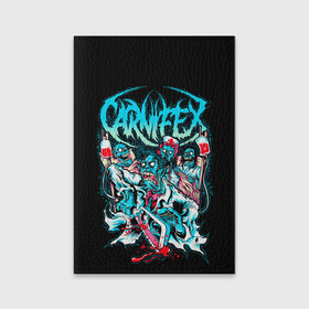 Обложка для паспорта матовая кожа с принтом Carnifex в Тюмени, натуральная матовая кожа | размер 19,3 х 13,7 см; прозрачные пластиковые крепления | carnifex | die without hope | graveside confessions | world war x | группы | дэткор | карнифекс | музыка | рок