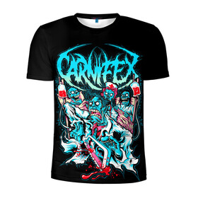 Мужская футболка 3D спортивная с принтом Carnifex в Тюмени, 100% полиэстер с улучшенными характеристиками | приталенный силуэт, круглая горловина, широкие плечи, сужается к линии бедра | carnifex | die without hope | graveside confessions | world war x | группы | дэткор | карнифекс | музыка | рок