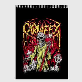 Скетчбук с принтом Carnifex в Тюмени, 100% бумага
 | 48 листов, плотность листов — 100 г/м2, плотность картонной обложки — 250 г/м2. Листы скреплены сверху удобной пружинной спиралью | carnifex | die without hope | graveside confessions | world war x | группы | дэткор | карнифекс | музыка | рок