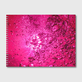 Альбом для рисования с принтом Розовые Пузырьки в Тюмени, 100% бумага
 | матовая бумага, плотность 200 мг. | абстрактный розовый | неоновый розовый | розовая вода | розовый мир