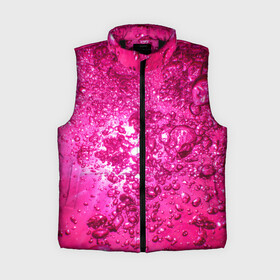 Женский жилет утепленный 3D с принтом Розовые Пузырьки в Тюмени,  |  | Тематика изображения на принте: абстрактный розовый | неоновый розовый | розовая вода | розовый мир