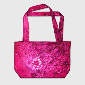 Пляжная сумка 3D с принтом Розовые Пузырьки в Тюмени, 100% полиэстер | застегивается на металлическую кнопку; внутренний карман застегивается на молнию. Стенки укреплены специальным мягким материалом, чтобы защитить содержимое от несильных ударов
 | абстрактный розовый | неоновый розовый | розовая вода | розовый мир