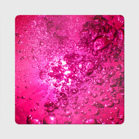 Магнит виниловый Квадрат с принтом Розовые Пузырьки в Тюмени, полимерный материал с магнитным слоем | размер 9*9 см, закругленные углы | Тематика изображения на принте: абстрактный розовый | неоновый розовый | розовая вода | розовый мир