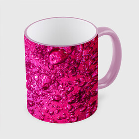 Кружка с полной запечаткой с принтом Розовые Пузырьки в Тюмени, керамика | ёмкость 330 мл | Тематика изображения на принте: абстрактный розовый | неоновый розовый | розовая вода | розовый мир