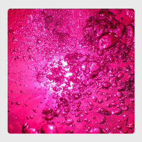Магнитный плакат 3Х3 с принтом Розовые Пузырьки в Тюмени, Полимерный материал с магнитным слоем | 9 деталей размером 9*9 см | абстрактный розовый | неоновый розовый | розовая вода | розовый мир