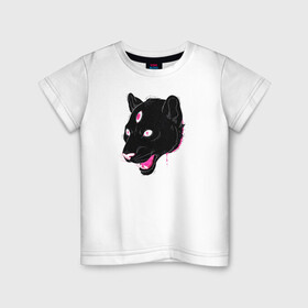 Детская футболка хлопок с принтом Магическая Пантера в Тюмени, 100% хлопок | круглый вырез горловины, полуприлегающий силуэт, длина до линии бедер | Тематика изображения на принте: большая кошка | пантера | пантера арт | черная пантера