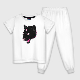 Детская пижама хлопок с принтом Магическая Пантера в Тюмени, 100% хлопок |  брюки и футболка прямого кроя, без карманов, на брюках мягкая резинка на поясе и по низу штанин
 | Тематика изображения на принте: большая кошка | пантера | пантера арт | черная пантера
