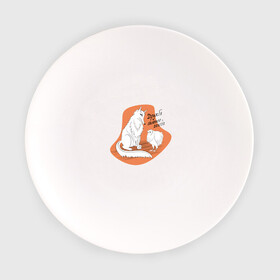 Тарелка с принтом Дружба сильнее голода в Тюмени, фарфор | диаметр - 210 мм
диаметр для нанесения принта - 120 мм | дружба | курица | лиса | оранжевое | с надписью